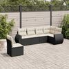 vidaXL 6 Piece Garden Sofa Set with Cushions Black Poly Rattan