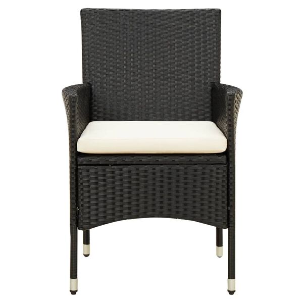 vidaXL Garden Chairs with Cushions 2 pcs Poly Rattan Black