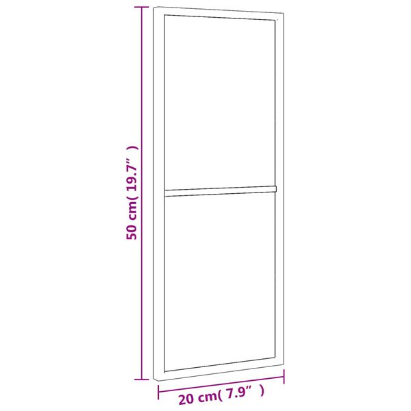 vidaXL Wall Mirror Black 20x50 cm Rectangle Iron