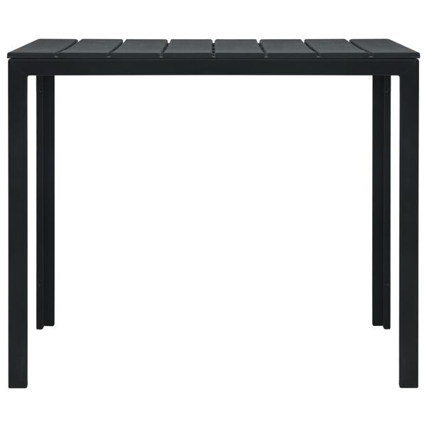 vidaXL Coffee Table Black 78x78x74 cm HDPE Wood Look