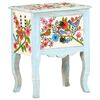 vidaXL Hand Painted Bedside Cabinet 40x30x50 cm Solid Mango Wood