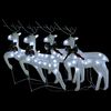 vidaXL Christmas Reindeers 4 pcs White 80 LEDs