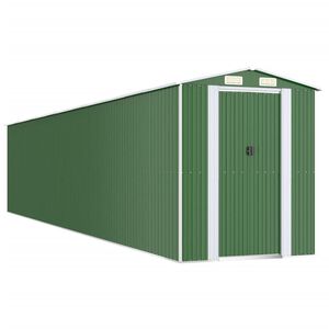 vidaXL Garden Shed Green 192x1021x223 cm Galvanised Steel