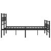 vidaXL Metal Bed Frame without Mattress with Footboard Black 135x190cm