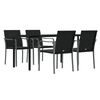 vidaXL 5 Piece Garden Dining Set with Cushions Poly Rattan and Steel