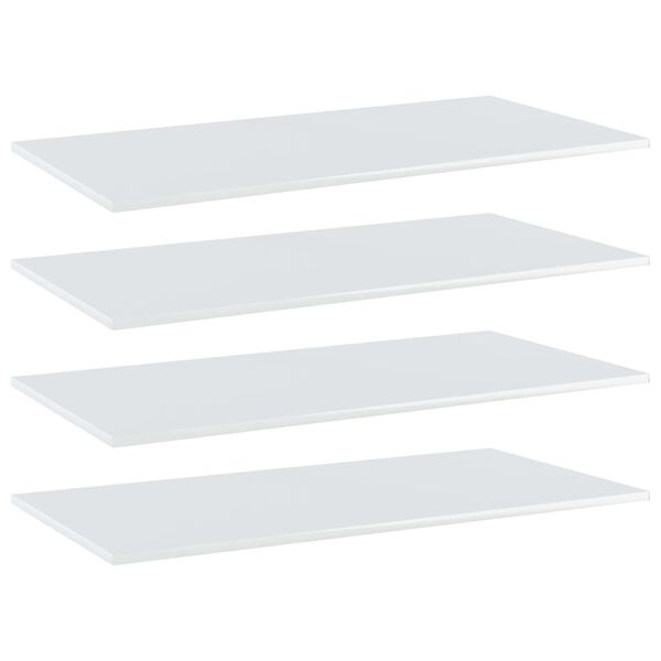 vidaXL Bookshelf Boards 4 pcs High Gloss White 100x50x1.5 cm Engineered Wood