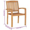 vidaXL Stacking Garden Chairs with Cushions 6 pcs Solid Teak Wood