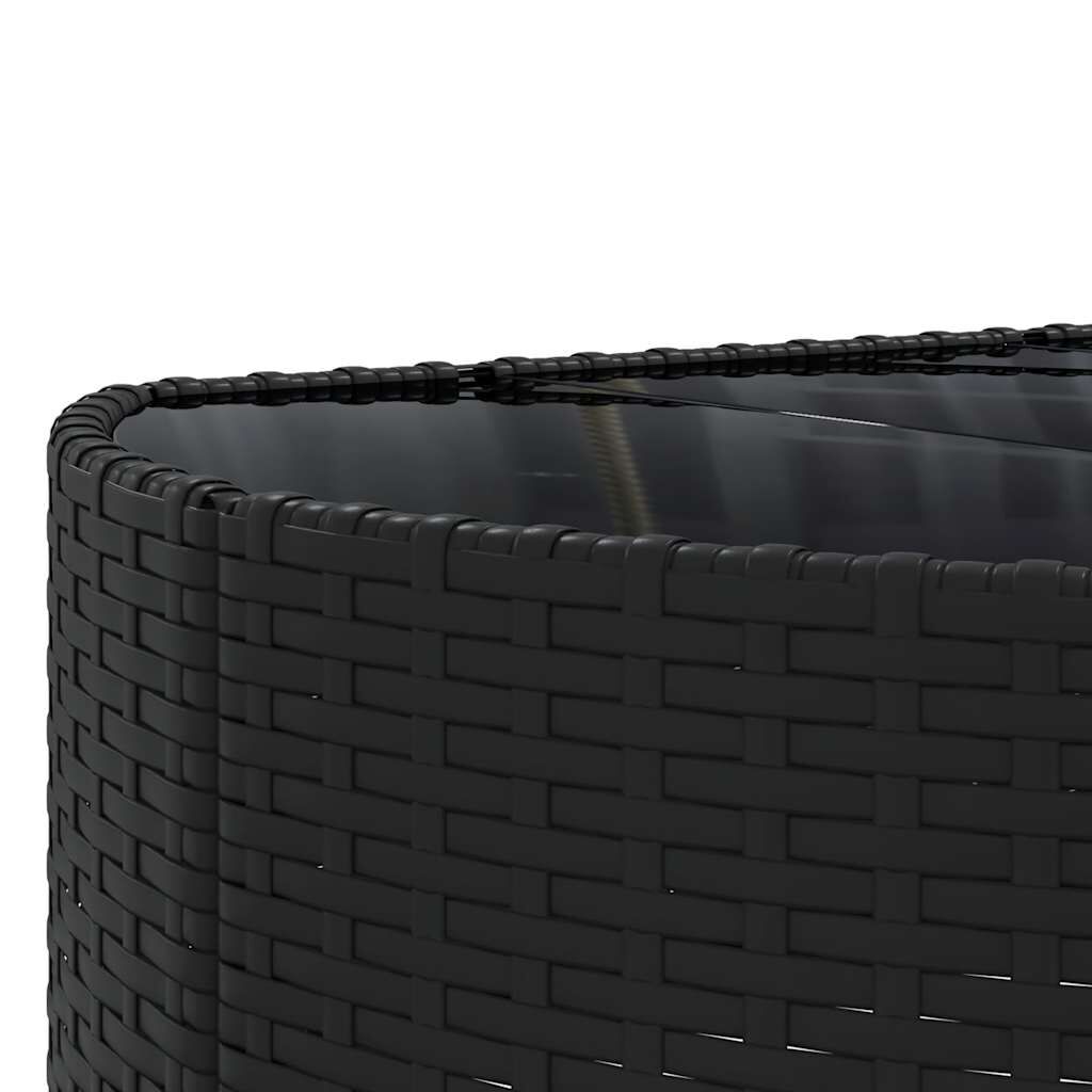 vidaXL 10 Piece Garden Sofa Set with Cushions Black Poly Rattan