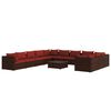 vidaXL 12 Piece Garden Lounge Set with Cushions Poly Rattan Brown