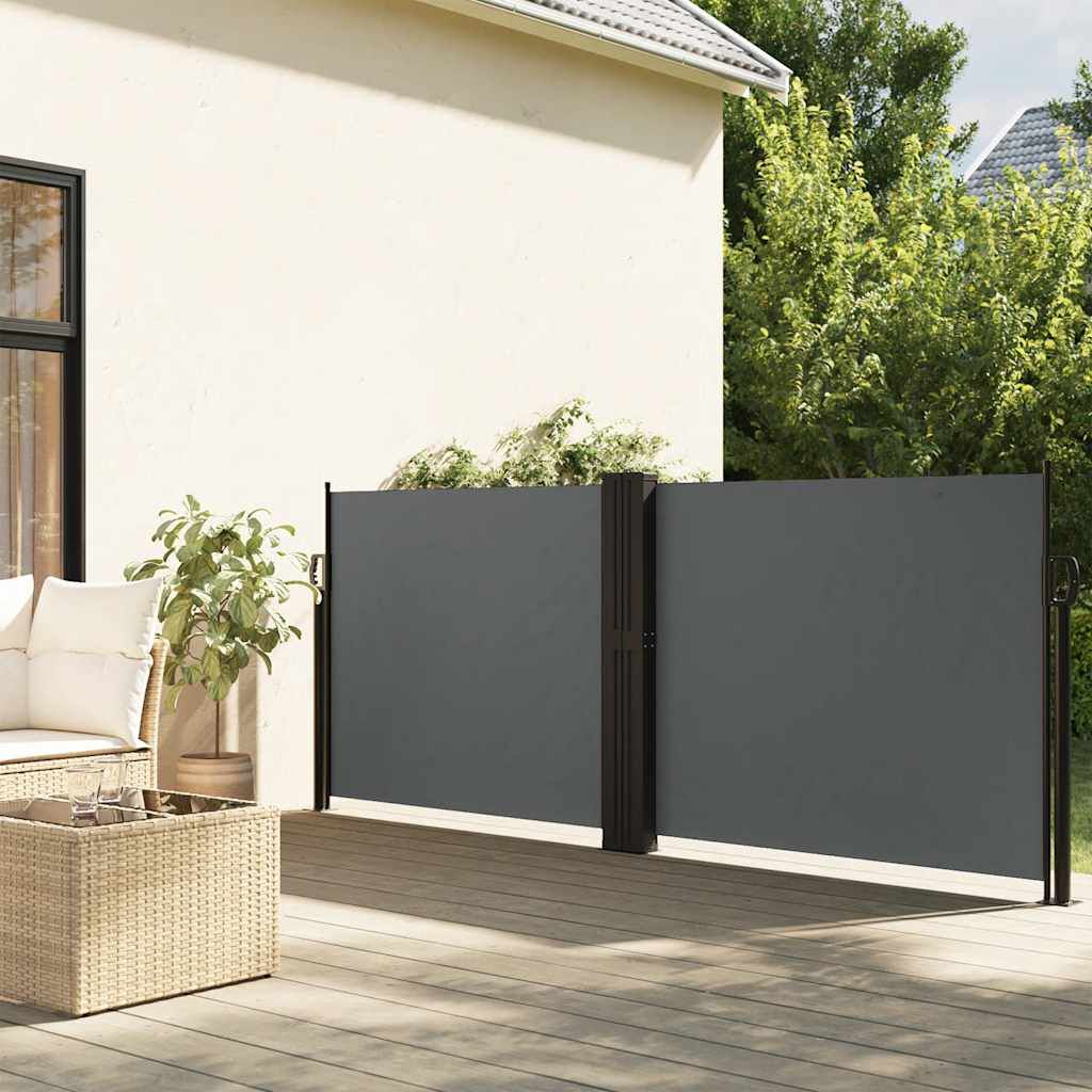 vidaXL Retractable Side Awning Anthracite 100x1000 cm