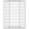vidaXL Trapezium Gabion Raised Bed Galvanised Steel 80x20x100 cm