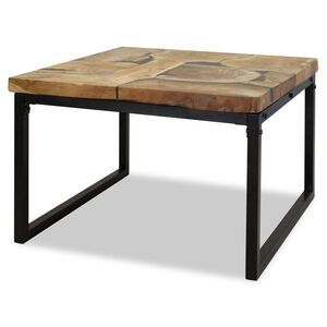 vidaXL Coffee Table Teak Resin 60x60x40 cm Black and Brown