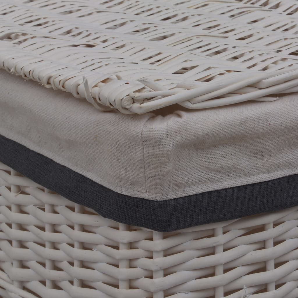 vidaXL Laundry Basket White Willow