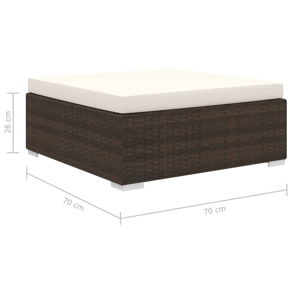 vidaXL 8 Piece Garden Lounge Set with Cushions Poly Rattan Brown