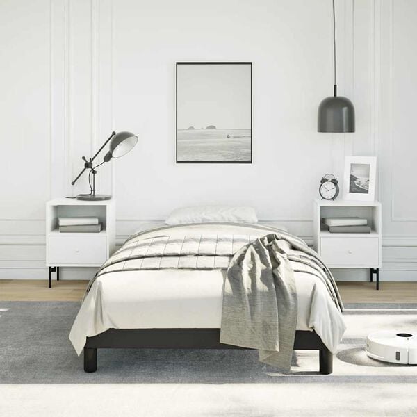 vidaXL Bed Frame without Mattress Black 100x203 cm Twin XL Faux Leather