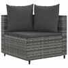 vidaXL 8 Piece Garden Sofa Set with Cushions Grey Poly Rattan
