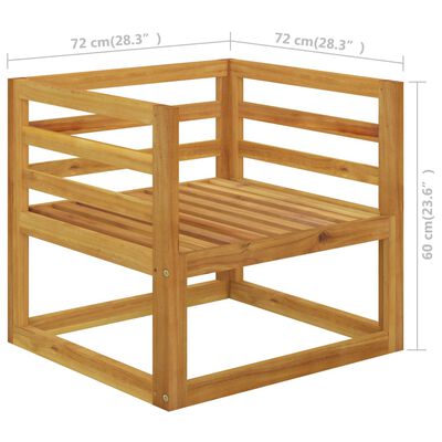 vidaXL 7 Piece Garden Lounge Set with Cushion Cream Solid Acacia Wood