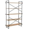 vidaXL Bookcase Solid Firwood and Steel 120x42x180 cm