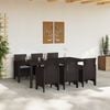 vidaXL Garden Dining Set 7 pcs Brown Polt rattan