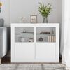 vidaXL Side Cabinets with LED Lights 2 pcs White Engineered Wood
