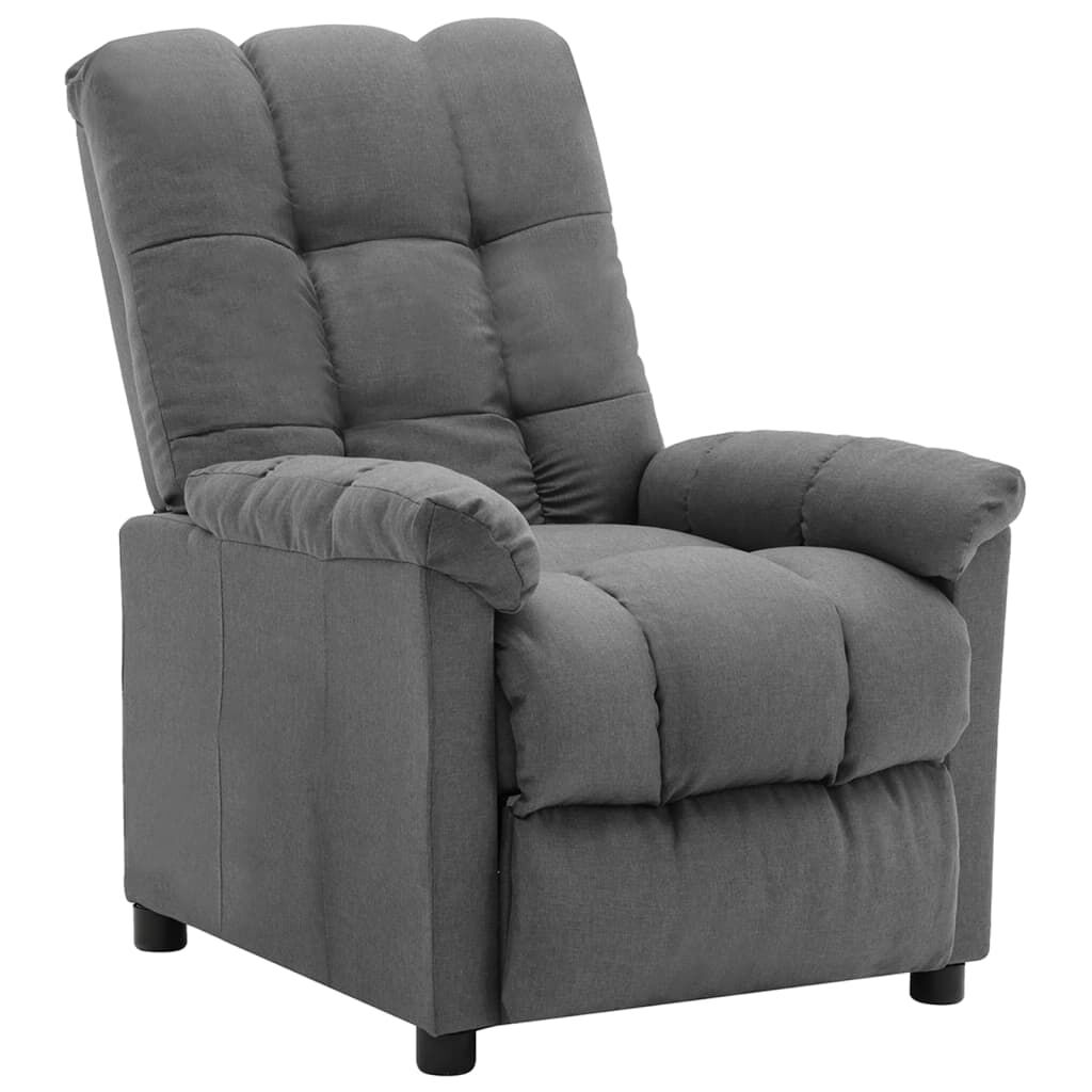 vidaXL Electric Recliner Chair Light Grey Fabric