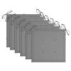 vidaXL Garden Chairs with Grey Cushions 6 pcs Solid Teak Wood