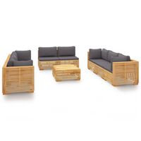 vidaXL 9 Piece Garden Lounge Set with Cushions Solid Teak Wood