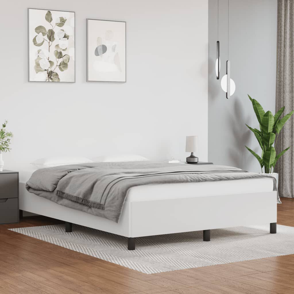 vidaXL Bed Frame without Mattress White 137x190 cm Full Faux Leather