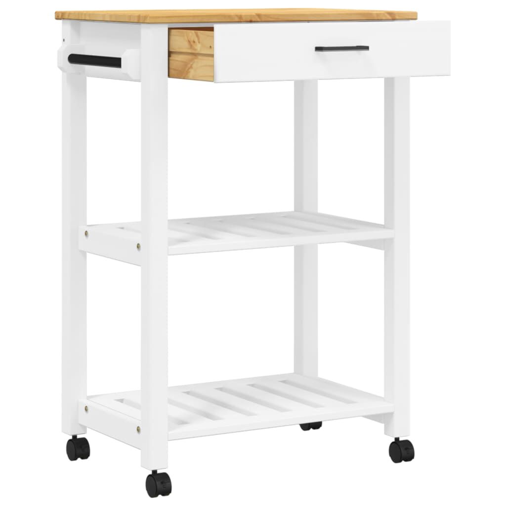 vidaXL Kitchen Trolley MONZA 60x40x90 cm Solid Wood Pine