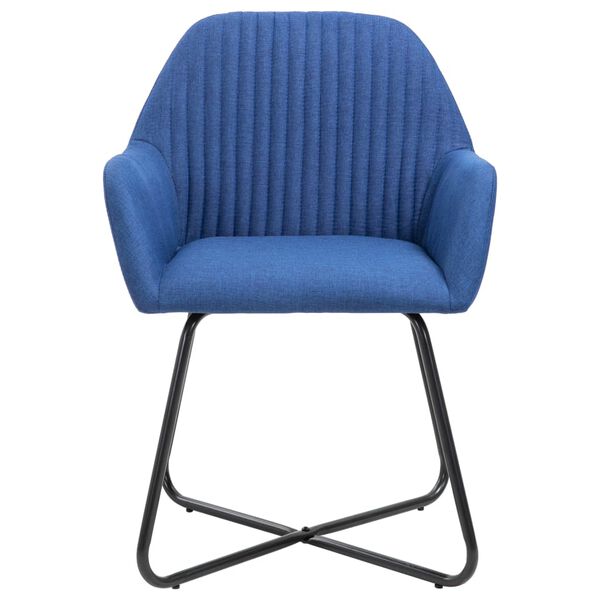 vidaXL Dining Chairs 2 pcs Blue Fabric