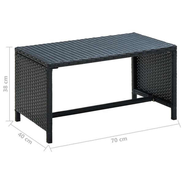 vidaXL 4 Piece Garden Lounge Set with Cushions Poly Rattan Black