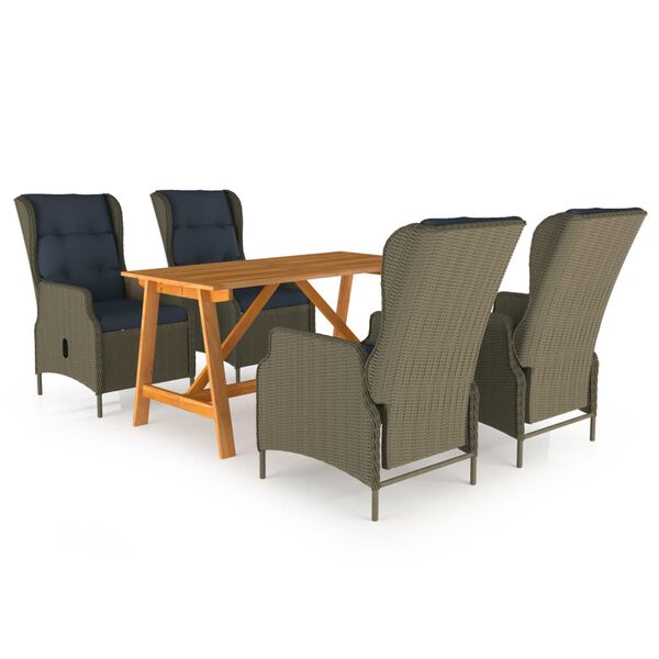 vidaXL 5 Piece Garden Dining Set Brown