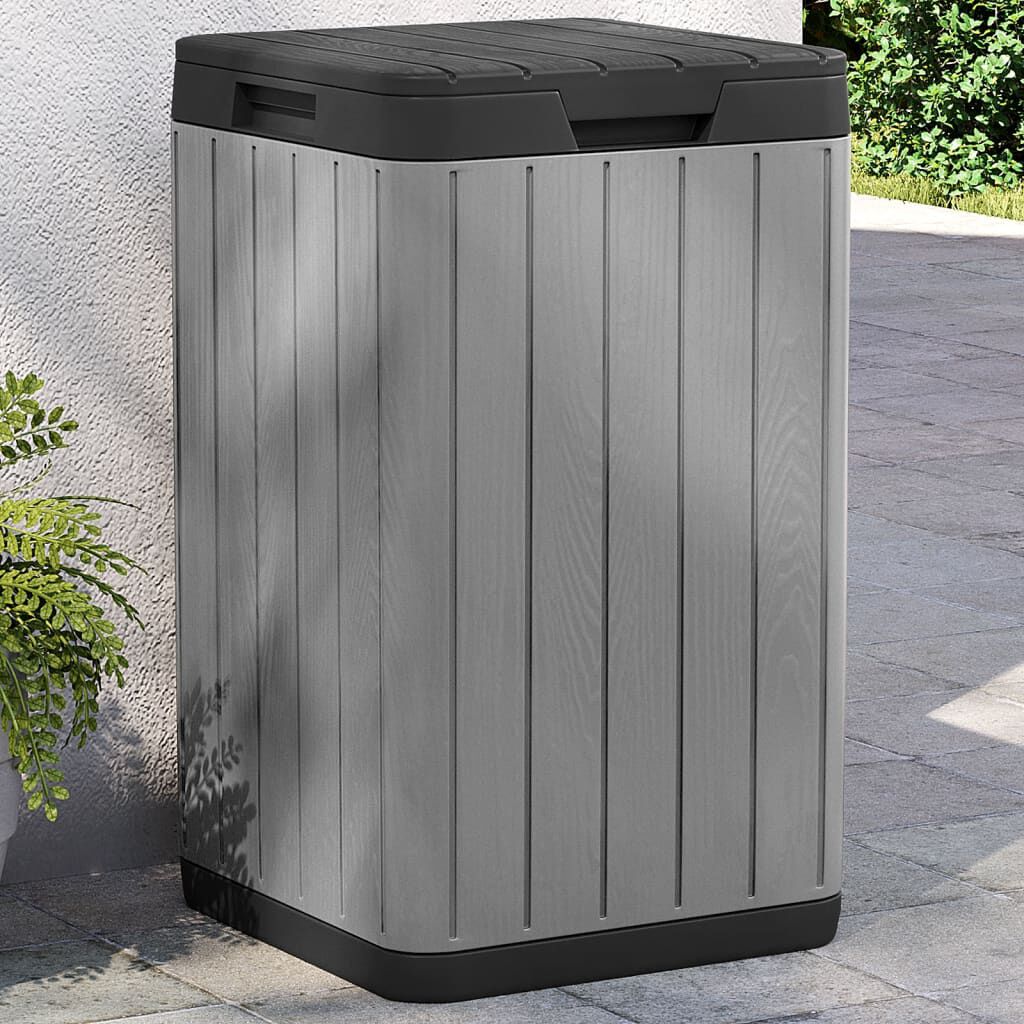 vidaXL Outdoor Garbage Bin Grey 38x38x65 cm PP