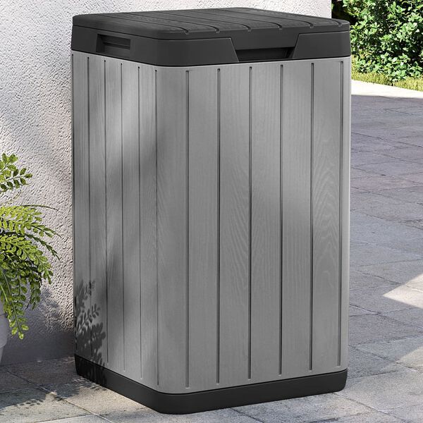 vidaXL Outdoor Garbage Bin Grey 38x38x65 cm PP