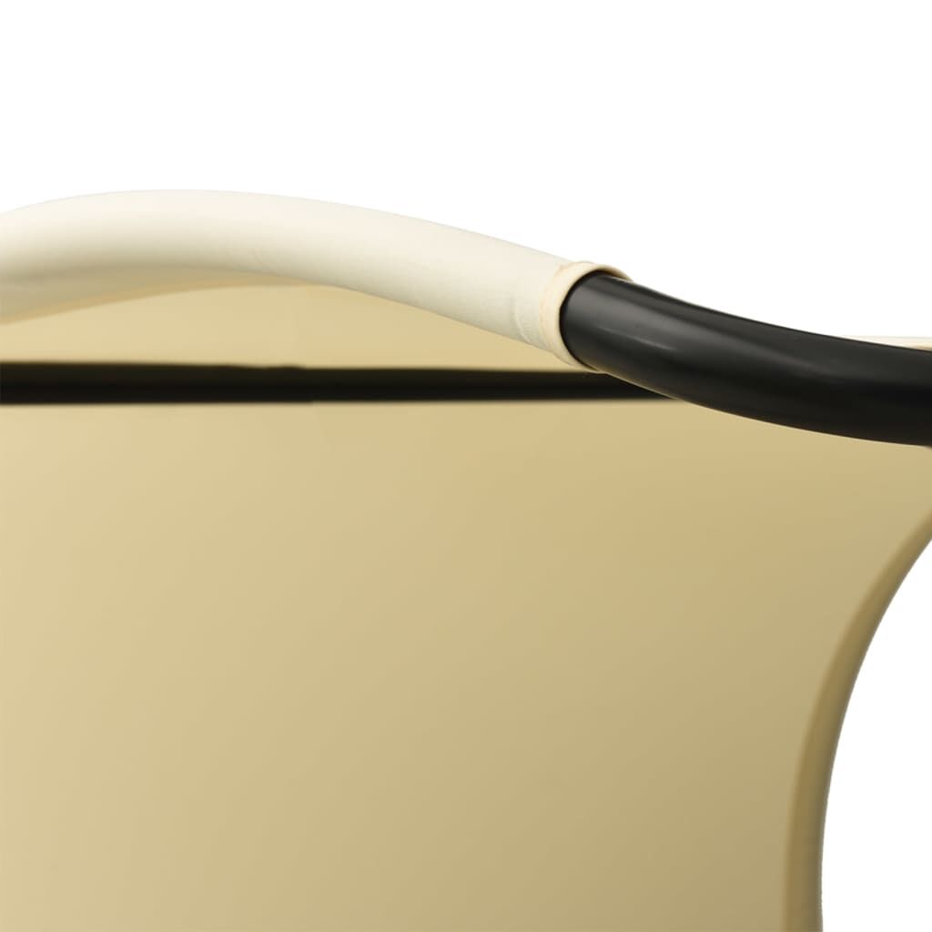 vidaXL Double Sun Lounger with Canopy Textilene Taupe and Cream