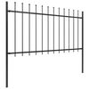 vidaXL Garden Fence with Spear Top Steel 1070x100 cm Black