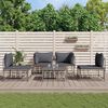 vidaXL 5 Piece Garden Lounge Set with Cushions Anthracite Poly Rattan