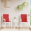 vidaXL Garden Lowback Chair Cushions 2 pcs Red 100x50x3 cm Oxford Fabric