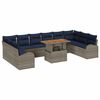 vidaXL Garden Sofa Set with Cushion 11 pcs Grey and navy blue