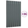 vidaXL Roof Panels 36 pcs Galvanised Steel Anthracite 60x36 cm