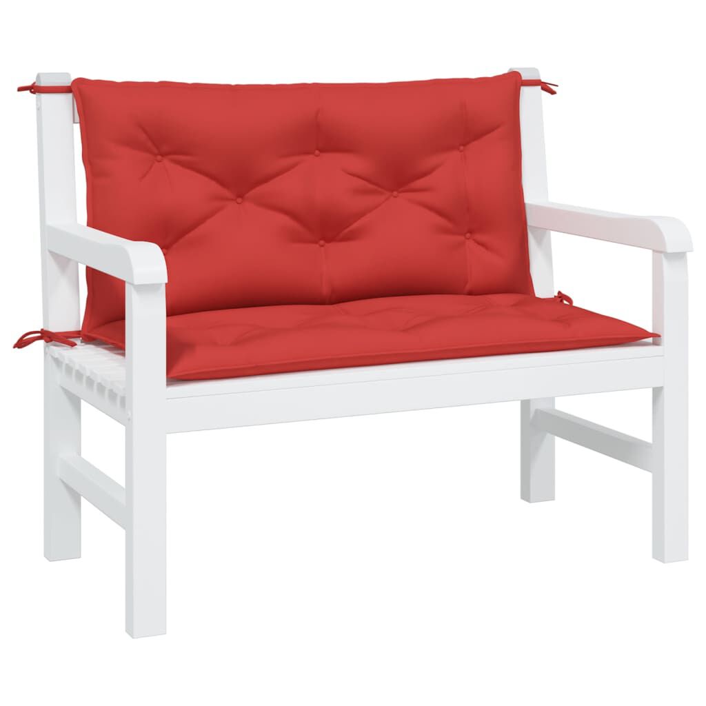 vidaXL Garden Bench Cushions 2pcs Red 100x50x7 cm Oxford Fabric