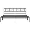 vidaXL Metal Bed Frame without Mattress with Headboard Black 193x203cm