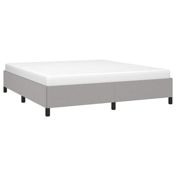 vidaXL Bed Frame without Mattress Light Grey California King Fabric
