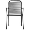 vidaXL 3 Piece Garden Dining Set Black Glass and Steel