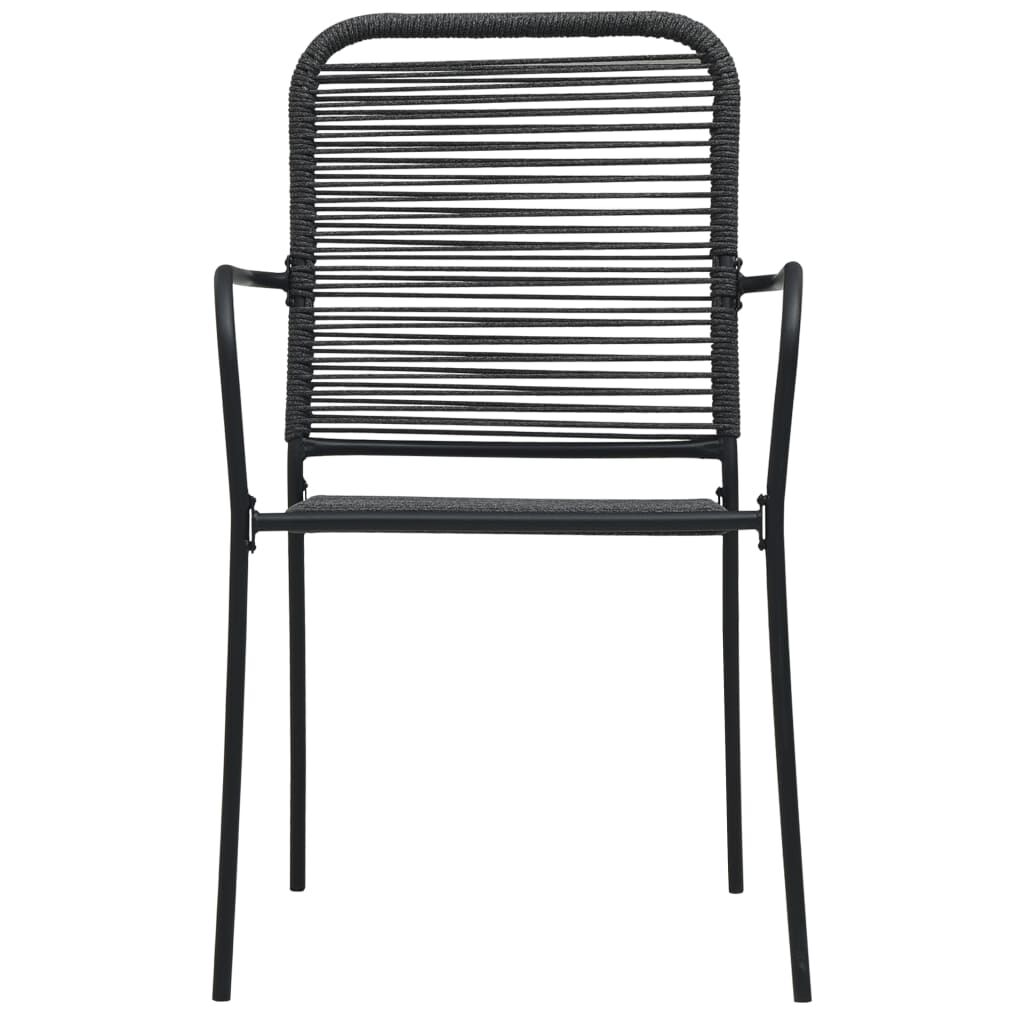 vidaXL 3 Piece Garden Dining Set Black Glass and Steel
