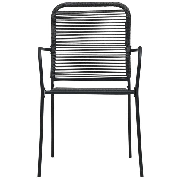 vidaXL 3 Piece Garden Dining Set Black Glass and Steel