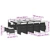 vidaXL 13 Piece Garden Dining Set with Cushions Black Poly Rattan