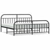vidaXL Metal Bed Frame without Mattress with Footboard Black 193x203cm