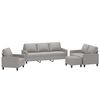 vidaXL 4 Piece Sofa Set with Cushions Light Grey Fabric