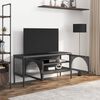 vidaXL TV Cabinet Black 105x35x50 cm Glass and Steel